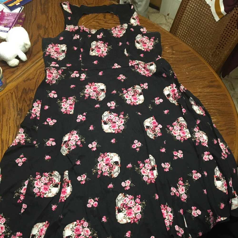 Torrid floral skull tea length dress size 14w